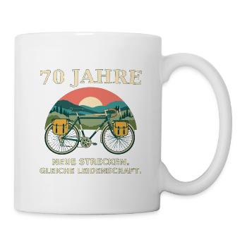 70 Jahre Fahrradliebe - Tasse - Weiß - Rechts