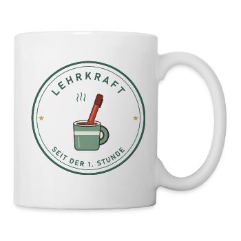 Kaffee & Rotstift Retro für Lehrer und Lehrerinnen - Tasse - Weiß - Rechts