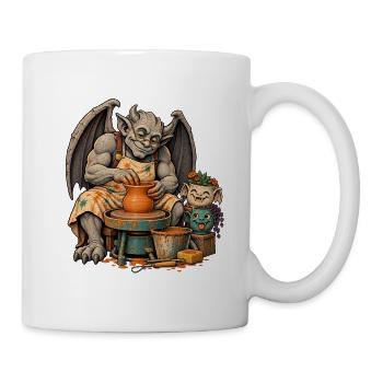 Gargoyle töpfert an der Drehscheibe - Tasse - Weiß - Rechts