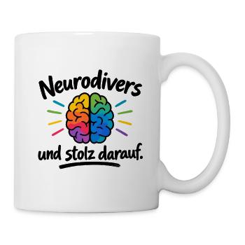 Neurodiversität strahlt bunt - Tasse - Weiß - Rechts