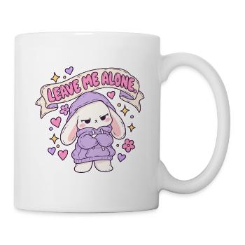 Leave Me Alone Hase im Hoodie - Tasse - Weiß - Rechts