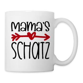 Mamas Schatz Liebling Babysprüche Herz Pfeil - Tasse - Weiß - Rechts
