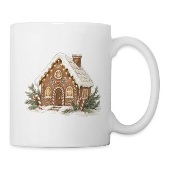 Klassisches Aquarell-Lebkuchenhaus - Tasse - Weiß - Rechts