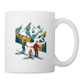 Bergabenteuer Familie auf Skiern - Tasse - Weiß - Rechts