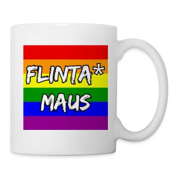 FLINTA MAUS REGENBOGEN PRIDE STATEMENT, CSD - Tasse - Weiß - Rechts