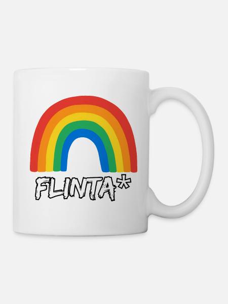 FLINTA REGENBOGEN PRIDE QUEER FEMINISMUS CSD - Tasse - Weiß