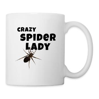 Crazy Spider Lady - Spinnen Liebhaberin - Tasse - Weiß - Rechts