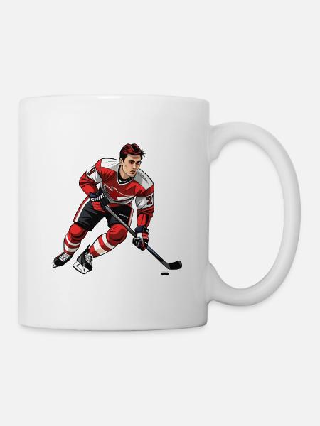 Eishockeyspieler - Tasse - Weiß