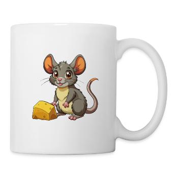 Baby Maus mit Käse - Tasse - Weiß - Rechts