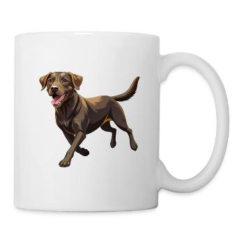 Labrador Retriever Hundelauf - Tasse - Weiß - Rechts