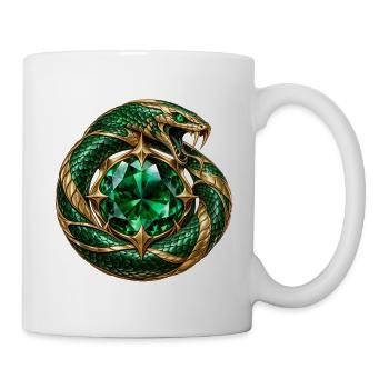 Smaragdgrüner Ouroboros - Tasse - Weiß - Rechts