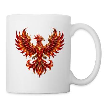 Rubin-Feuer-Phönix - Tasse - Weiß - Rechts