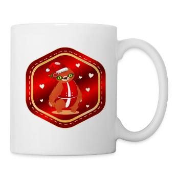 Weihnachten Weihnachtsmann Faultier - Tasse - Weiß - Rechts