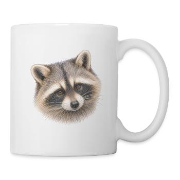 Waschbärporträt - Tasse - Weiß - Rechts