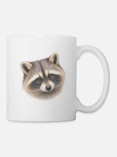 Waschbärporträt - Tasse - Weiß