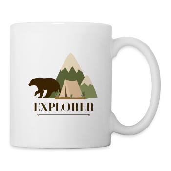 Explorer Bear – Bergcamping-Abenteuer - Tasse - Weiß - Rechts