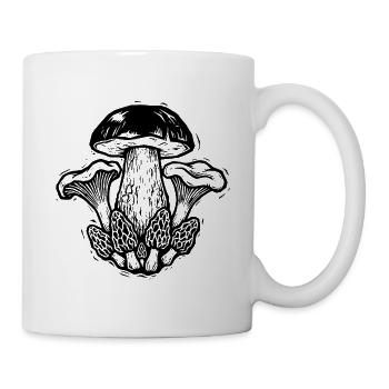 Wildpilze – Vintage-Holzschnittstich - Tasse - Weiß - Rechts