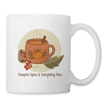 Pumpkin Spice & Alles Schöne – Gemütliche Herbsttasse - Tasse - Weiß - Rechts