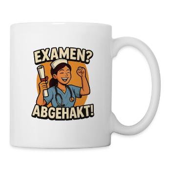 Examen abgehakt – Geschenk zum Abschluss - Tasse - Weiß - Rechts