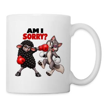Schaf und Wolf – Boxhumor - Tasse - Weiß - Rechts