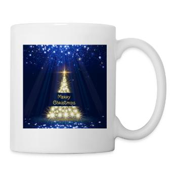 Leuchtender glitzernder Weihnachtsbaum - Tasse - Weiß - Rechts