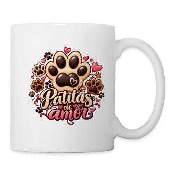 Patitas de amor – Huellas grandes y pequeñas - Tasse - Weiß - Rechts