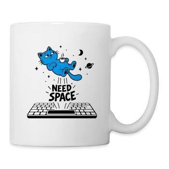 Geek-Humor-Katze – Brauche Abstand - Tasse - Weiß - Rechts