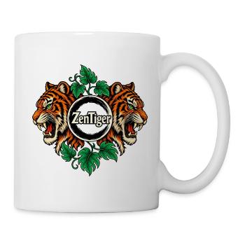 ZenTiger Doppeltiger Blattkunst - Tasse - Weiß - Rechts