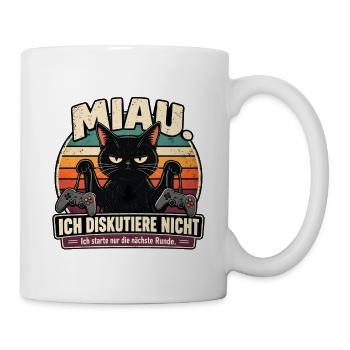 Lutige Katze für Gamer und Katzenfreunde - Tasse - Weiß - Rechts