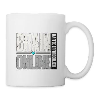 Gehirn Online Distressed Typo - Tasse - Weiß - Rechts