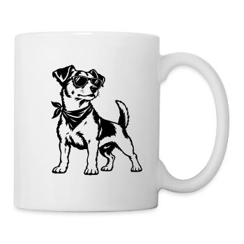 Jack Russell Terrier – Cooler Biker Hund - Tasse - Weiß - Rechts