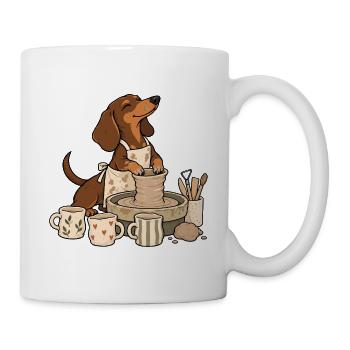 Pottery Dachshund Ceramics - Tasse - Weiß - Rechts