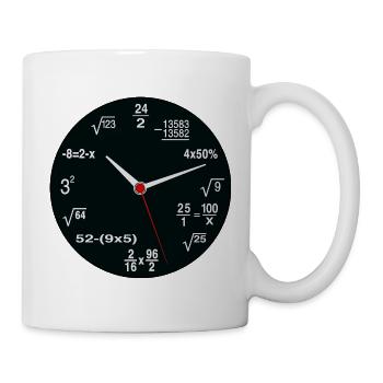 Mathe-Nerd – Die etwas andere Uhr - Tasse - Weiß - Rechts