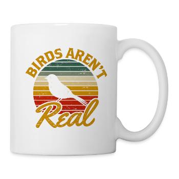 Retro-Vogel-Silhouette in Sunset Stripes - Tasse - Weiß - Rechts