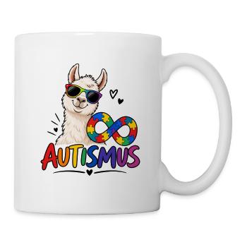 Lama Regenbogenpuzzle Autismus - Tasse - Weiß - Rechts