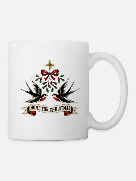 Home for Christmas – Vogelmotiv - Tasse - Weiß