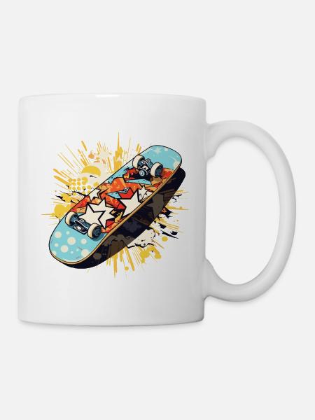 Skateboard Graffiti - Tasse - Weiß