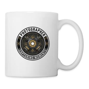Fotografen-Kamera-Blenden-Objektiv-Abzeichen-Geschenk - Tasse - Weiß - Rechts