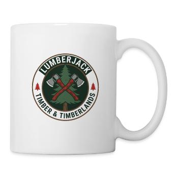 Stickerjack Crossed Axes Kiefernbaum-Abzeichen Geschenk - Tasse - Weiß - Rechts