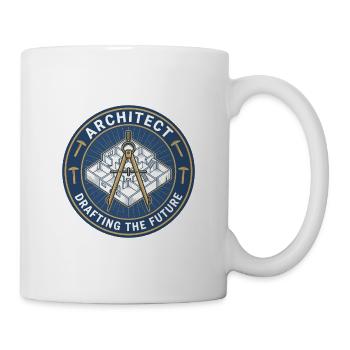 Kompassabzeichen des Architekten-Bauplans - Tasse - Weiß - Rechts