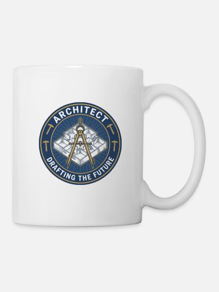 Kompassabzeichen des Architekten-Bauplans - Tasse - Weiß