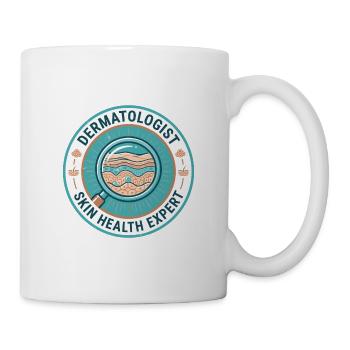 Dermatologe Hautgesundheits-Epidermis-Abzeichen-Geschenk - Tasse - Weiß - Rechts