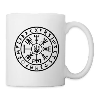 Kosakenkompass – Rurik Vegvisir, ukrainischer Wikinger - Tasse - Weiß - Rechts