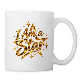 Ich bin ein Star: Goldener Glitzer - Tasse - Weiß - Rechts