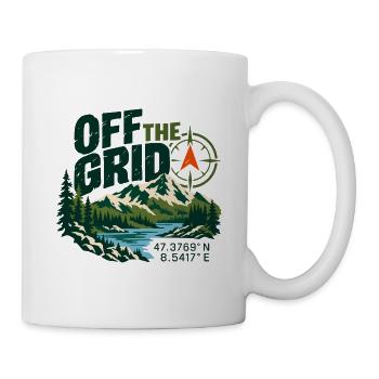 Off The Grid Berglandschaft Kompass - Tasse - Weiß - Rechts