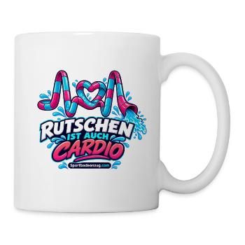 Rutschen Cardio Spaß Shirt - Tasse - Weiß - Rechts