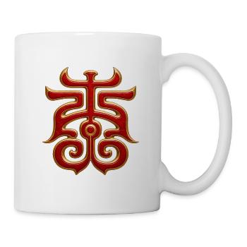 Karmesinrotes Kaiserliches Glyph - Tasse - Weiß - Rechts