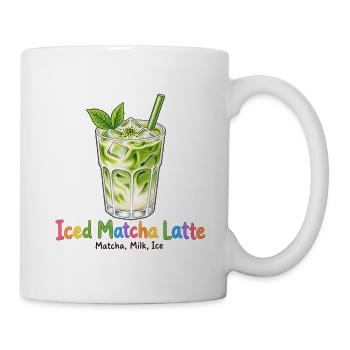 Iced Matcha Latte – Grüner Eistee mit Milch - Tasse - Weiß - Rechts