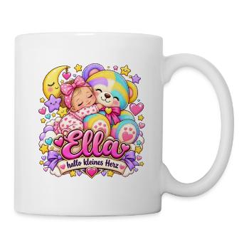 Ella Hallo Kleines Herz Kuschelmotiv - Tasse - Weiß - Rechts