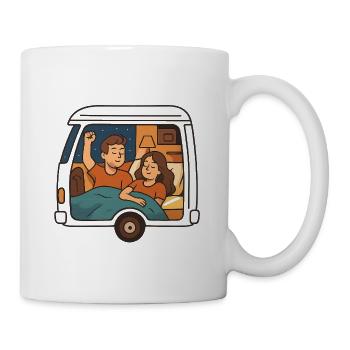 Erinnerung an die erste Nacht im Wohnmobil - Tasse - Weiß - Rechts